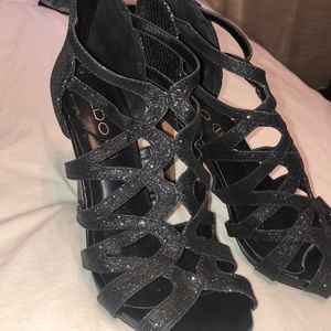 ALDO black sparkly heel